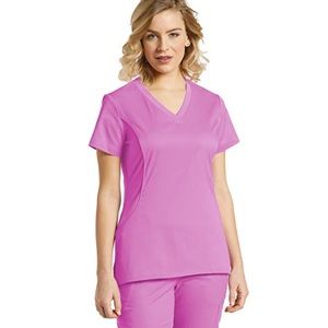 White Cross 722 Solid Knit Side Panel Scrub Top